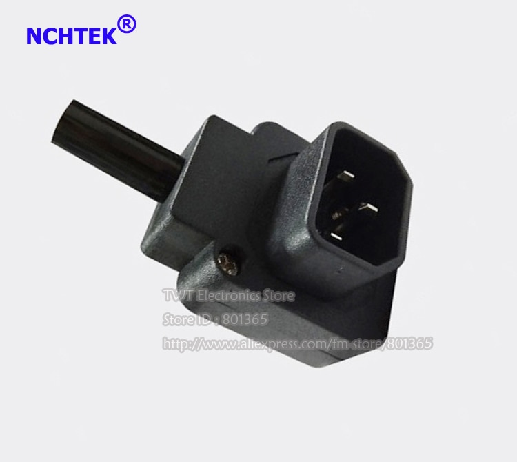 NCHTEK 각도 320 C14 플러그 AC 전원 코드/케이블 커넥터, Rewirable, 90도 C14 플러그/무료 배송/20PCS